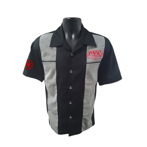MAG Classic Houndstooth Panel Shirt - Black/White,Red