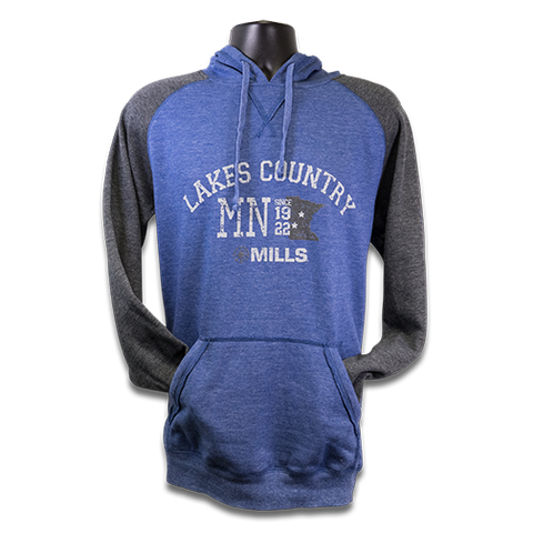 MAG "Lakes Country" Raglan Hoodie - Heathered Royal/Charcoal