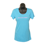 MAX Crew Neck T-Shirt - Aqua/Pink