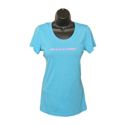 MAX Crew Neck T-Shirt - Aqua/Pink