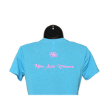 MAX V-Neck T-Shirt - Aqua/Pink