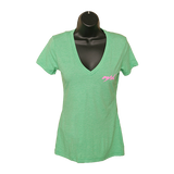 MAX V-Neck T-Shirt - Green/Pink