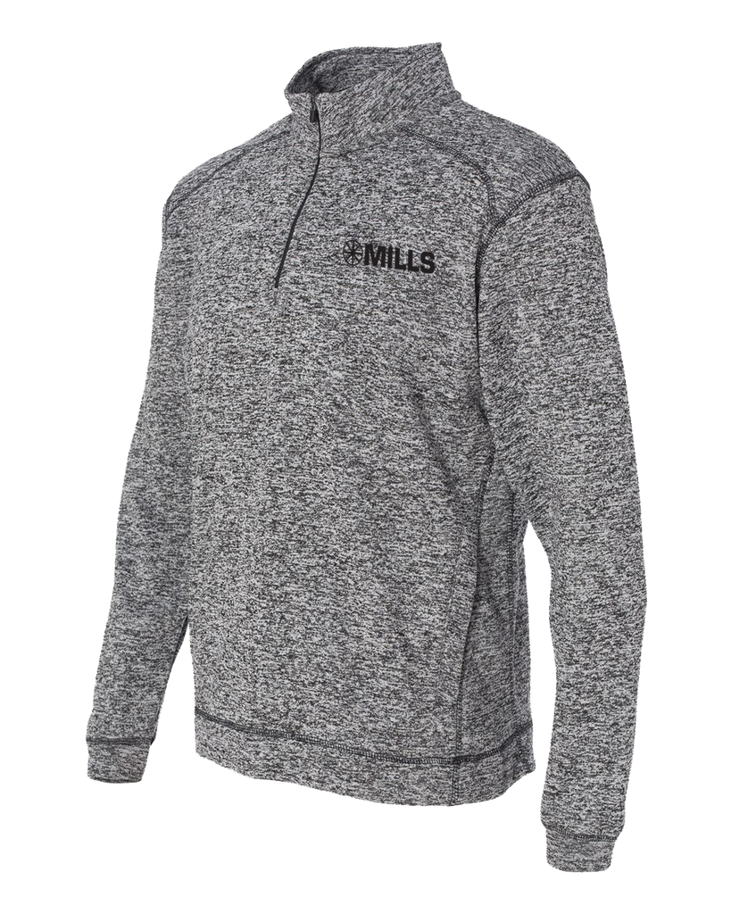 J America Cosmic Fleece 1/4 Zip Pullover - Charcoal Fleck