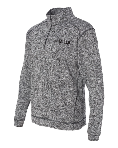 J America Cosmic Fleece 1/4 Zip Pullover - Charcoal Fleck