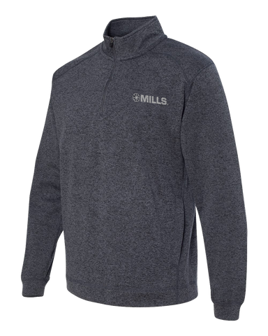 J America Cosmic Fleece 1/4 Zip Pullover - Onyx Fleck