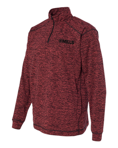 J America Cosmic Fleece 1/4 Zip Pullover - Red Fleck