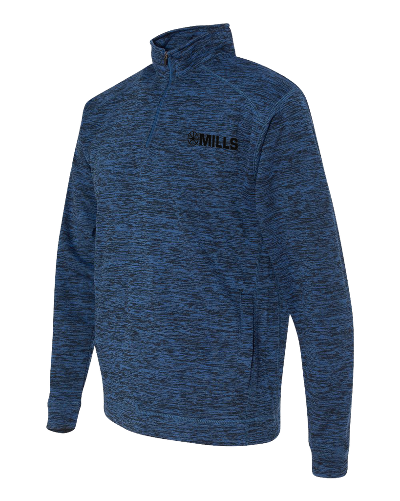 J America Cosmic Fleece 1/4 Zip Pullover - Royal Fleck