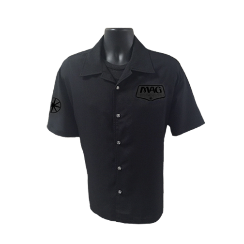 MAG Skull-Dome Button Shirt - Black/Black
