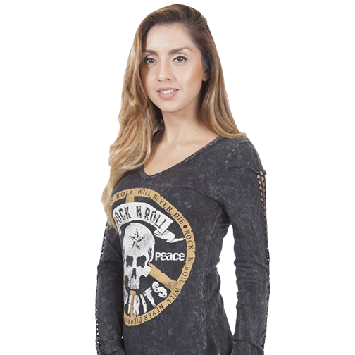 "Rock N Roll Spirits" Long Sleeve T-Shirt - Black