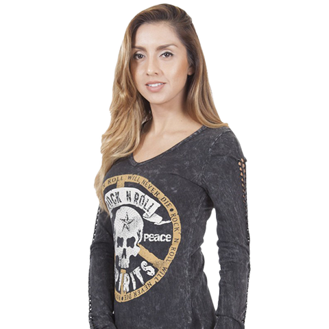 "Rock N Roll Spirits" Long Sleeve T-Shirt - Black