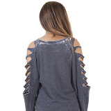 Vintage Motorcycle Burnout Top, Charcoal