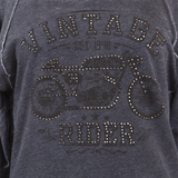 Vintage Motorcycle Burnout Top, Charcoal