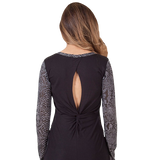 Snake-Print Burnout Top, Charcoal