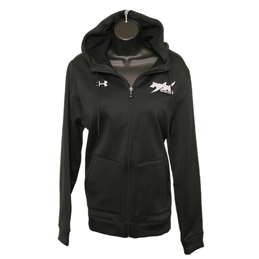 Womens MAX Under Armour Zipper Hoodie, Black