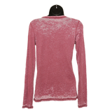 Long Sleeve "Vintage Ride" Motorcycle T-Shirt - Burgundy